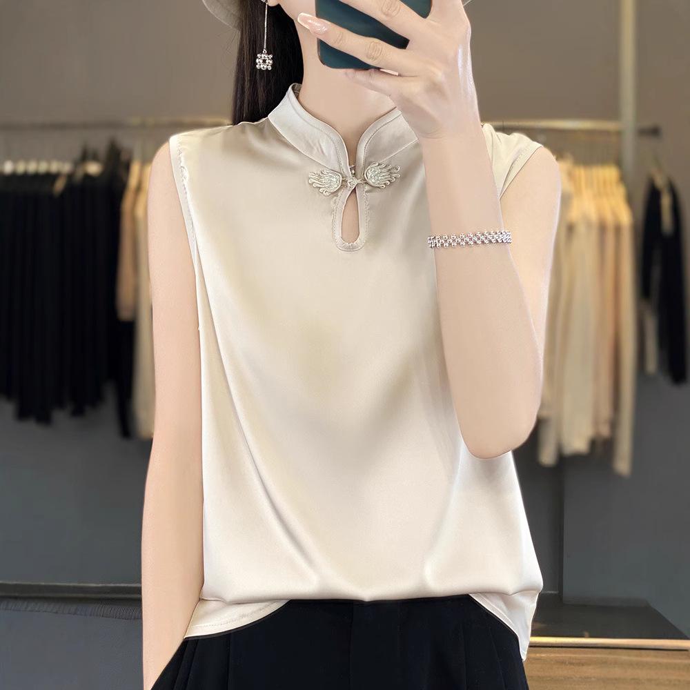 Women s Satin Sleeveless Stand Collar Top - Slimming, Versatile, Western Style 3XL for 150-160 lbs
Women s Satin Sleeveless Stand Collar Top - Slimming, Versatile, Western Style 3XL for 150-160 lbs