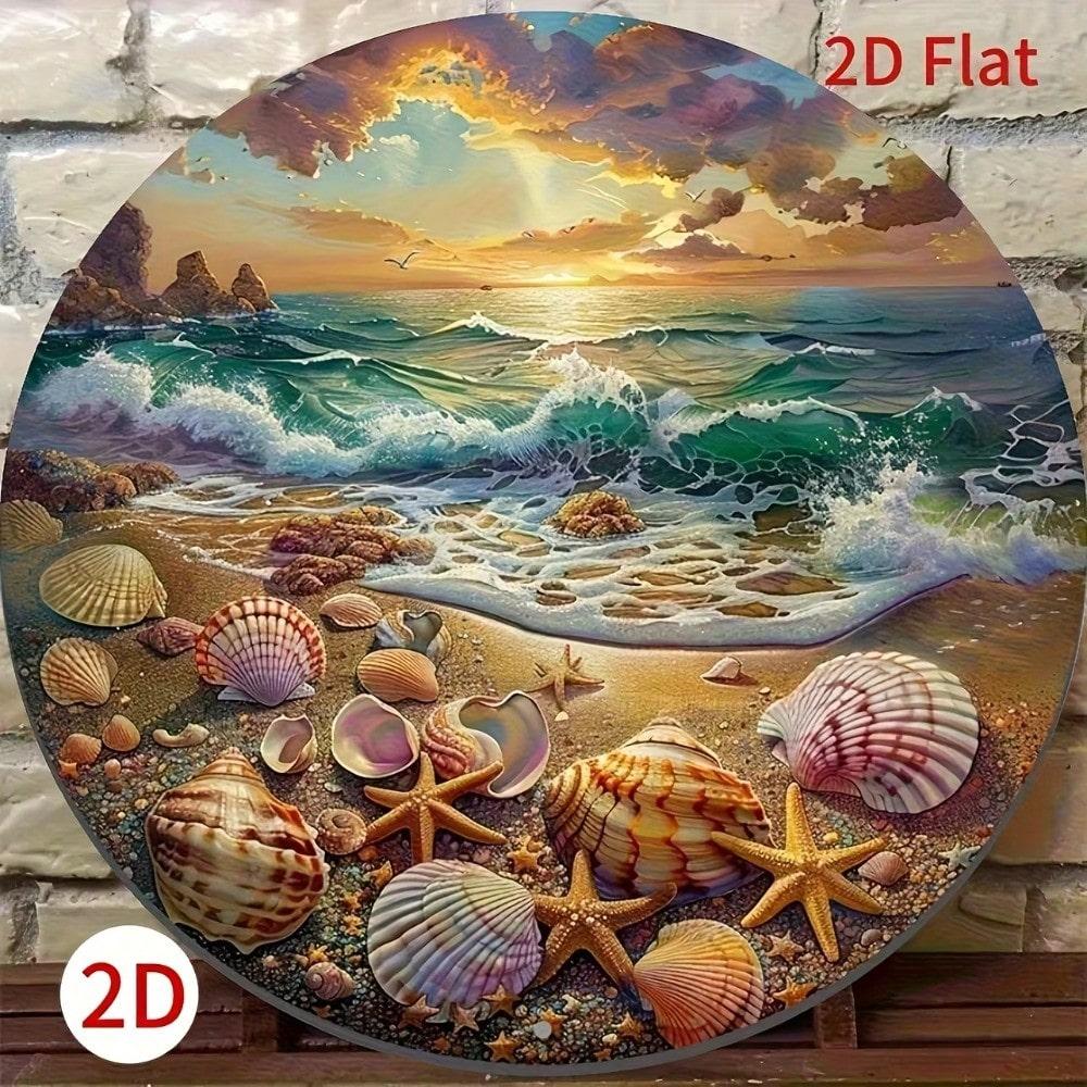 Metal Poster Round 8x8 Inch Vintage Nautical Beach Wall Art, Shell and Starfish Iron Sign for Living Room
Metal Poster Round 8x8 Inch Vintage Nautical Beach Wall Art, Shell and Starfish Iron Sign for Living Room