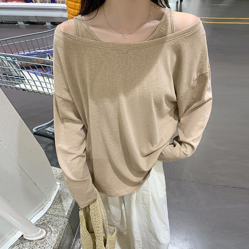 Bottom Shirt Women s Summer Thin Loose and Thin Long-sleeved T-shirt Outer Vest Blouse Two-piece Set L синій
Bottom Shirt Women s Summer Thin Loose and Thin Long-sleeved T-shirt Outer Vest Blouse Two-piece Set L синій