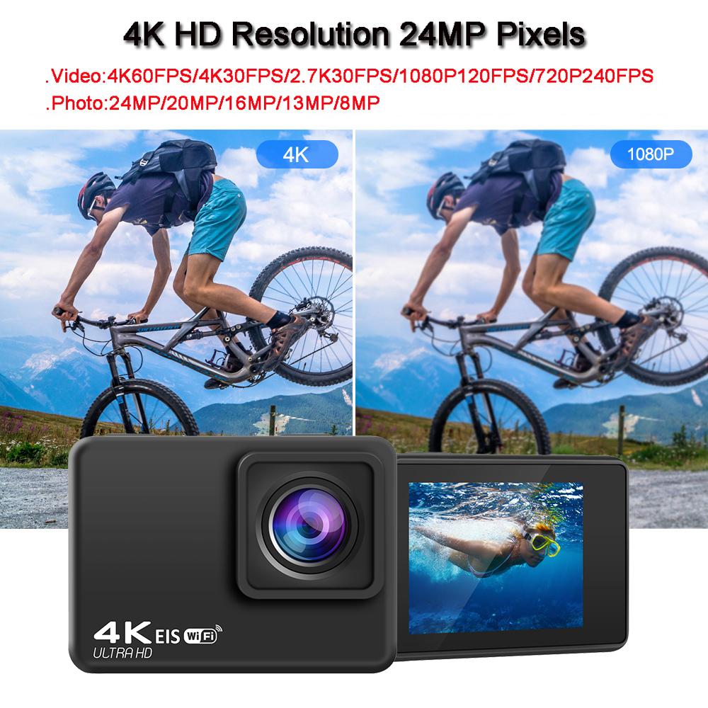 Ultra HD 4K/60fps 24MP Wi-Fi 2 IPS LCD 170D DVR Underwater 30M Helmet Video Sport Anti-Shake Action Camera With IMX386 Lens
Ultra HD 4K/60fps 24MP Wi-Fi 2 IPS LCD 170D DVR Underwater 30M Helmet Video Sport Anti-Shake Action Camera With IMX386 Lens