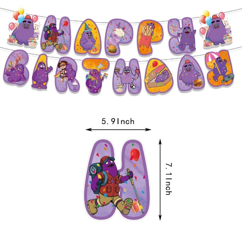 Themed Grimace Mcdonalds Birthday Party Paper Decor Cake Topper Balloon Banner Banner
Themed Grimace Mcdonalds Birthday Party Paper Decor Cake Topper Balloon Banner Banner