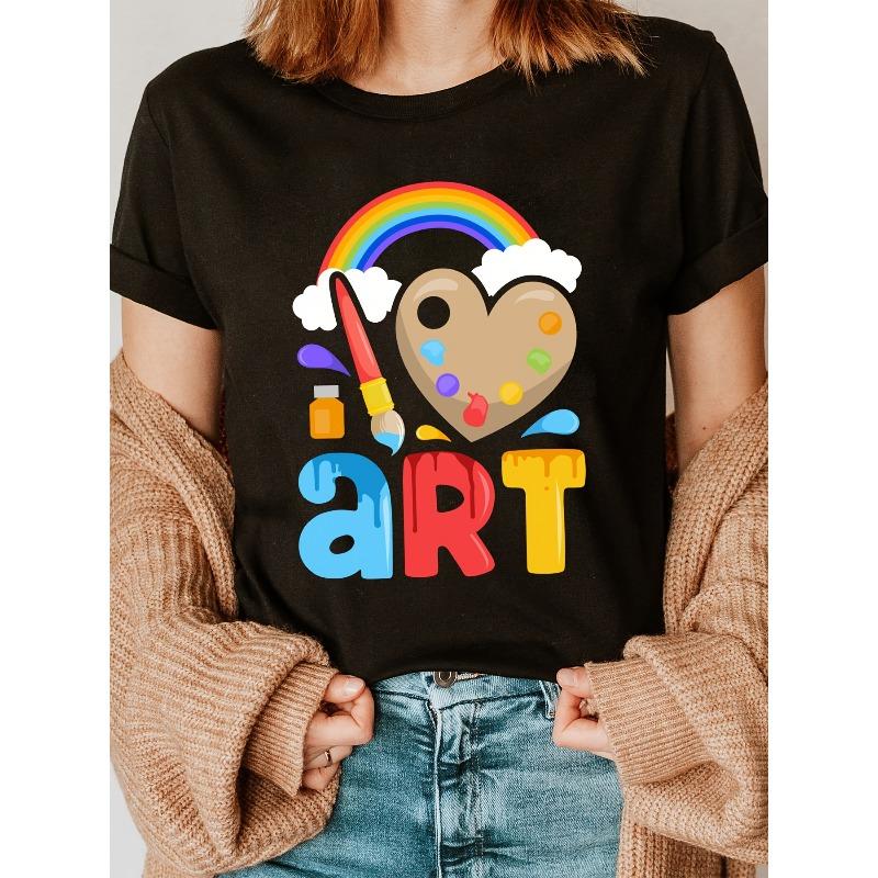 Women s Rainbow Heart Painter Pencil T-Shirt - Short Sleeve Crew Neck Casual Top with Print, Summer Spring Clothing Gift for Artists & Lovers 4XL чорний
Women s Rainbow Heart Painter Pencil T-Shirt - Short Sleeve Crew Neck Casual Top with Print, Summer Spring Clothing Gift for Artists & Lovers 4XL чорний