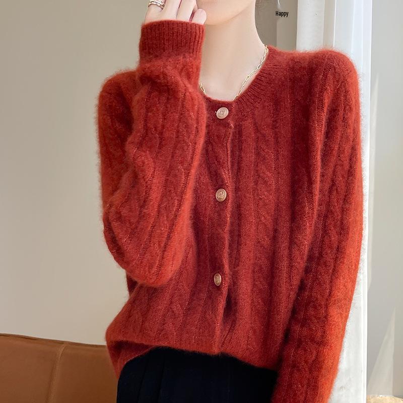 Design Women s 2024 Cashmere Cable Knit Cardigan - Autumn/Winter, Long Sleeve, Single-Breasted, Loose Fit. One Size
Design Women s 2024 Cashmere Cable Knit Cardigan - Autumn/Winter, Long Sleeve, Single-Breasted, Loose Fit. One Size