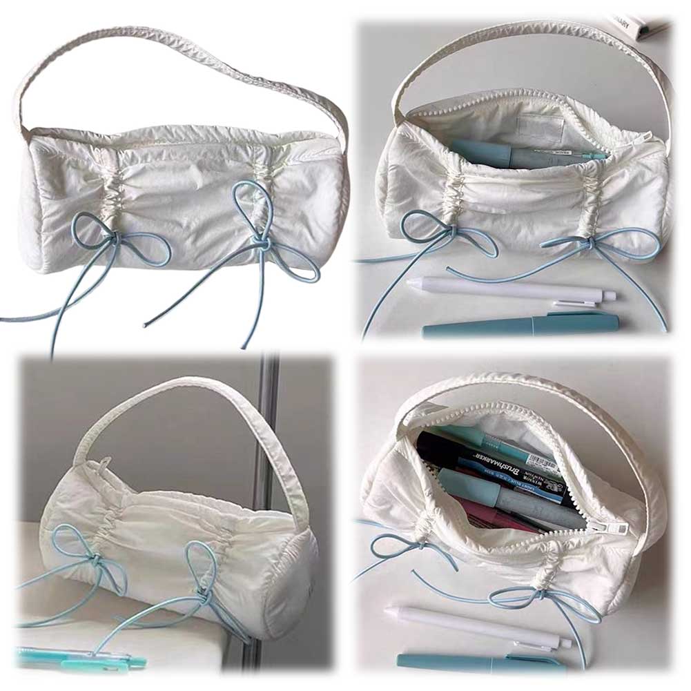 Women Round Cylinder Bag with Bow Cloud Pillow Handbag Zipper Closure Simple Shoulder Bag Female Outdoor Bag
Women Round Cylinder Bag with Bow Cloud Pillow Handbag Zipper Closure Simple Shoulder Bag Female Outdoor Bag