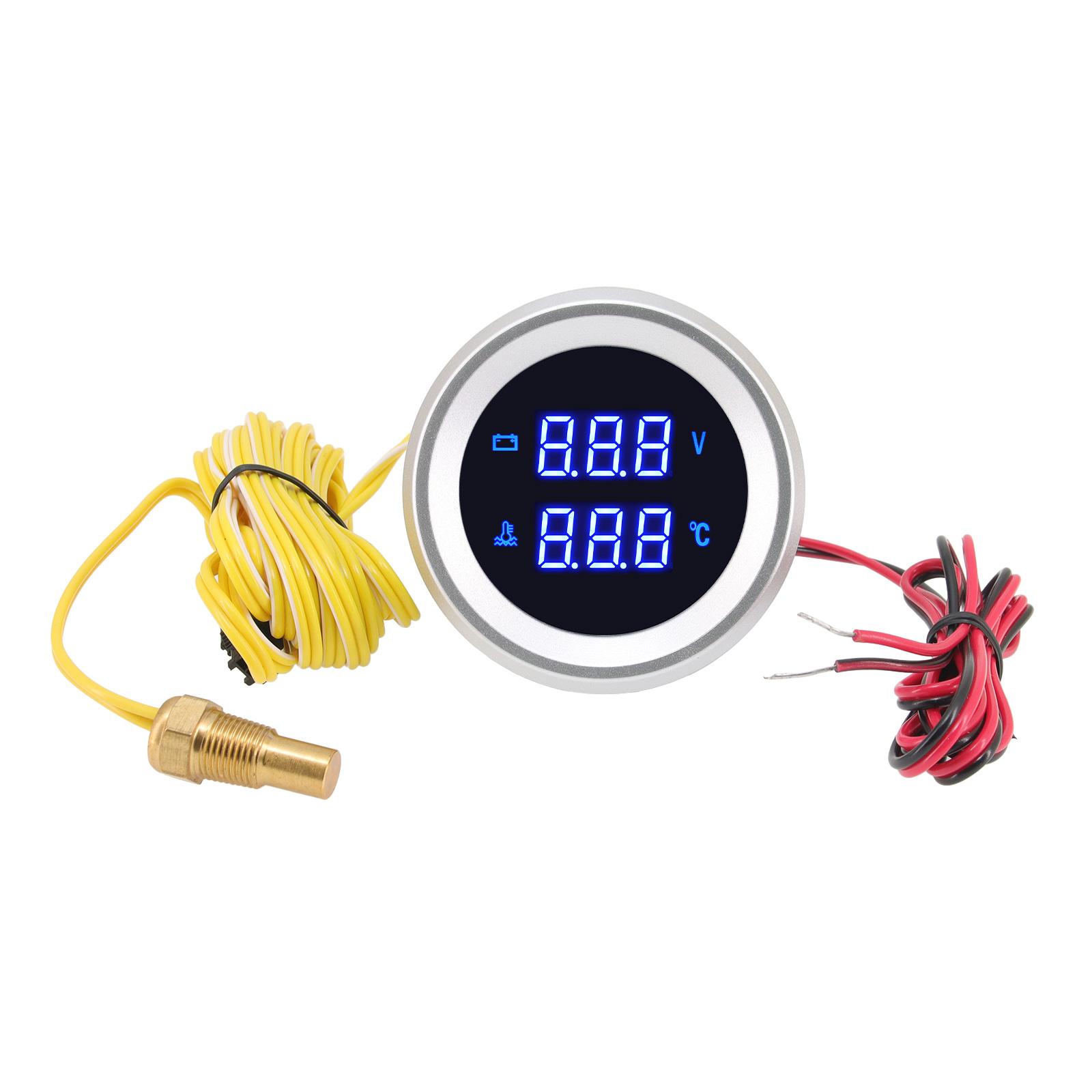 New 2 52mm Digital Car Truck Water Temp Gauge with 10mm Temperature Sensor Temperatura Voltage Voltmeter Blue LED 12V/24V
New 2 52mm Digital Car Truck Water Temp Gauge with 10mm Temperature Sensor Temperatura Voltage Voltmeter Blue LED 12V/24V