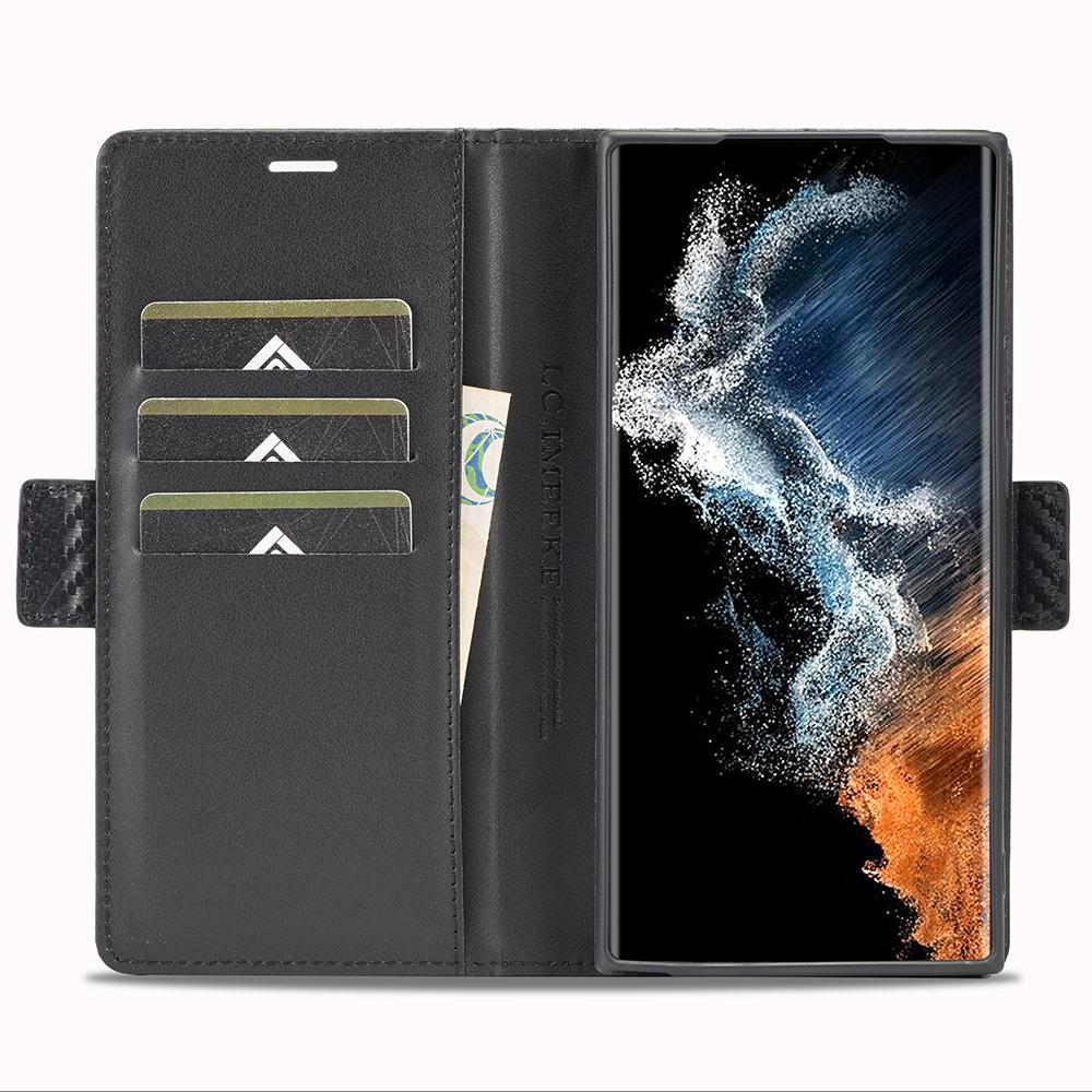 LC.IMEEKE For Samsung Galaxy S25 Ultra Case Carbon Fiber Texture Phone Cover Stand Card Holder Vertical Stripe
LC.IMEEKE For Samsung Galaxy S25 Ultra Case Carbon Fiber Texture Phone Cover Stand Card Holder Vertical Stripe