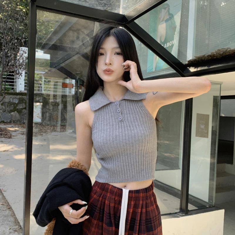 Корейский темперамент Лацкан На пуговицах Без рукавов Приталенный Вязаный жилет для женщин one size серый
Корейский темперамент Лацкан На пуговицах Без рукавов Приталенный Вязаный жилет для женщин one size серый