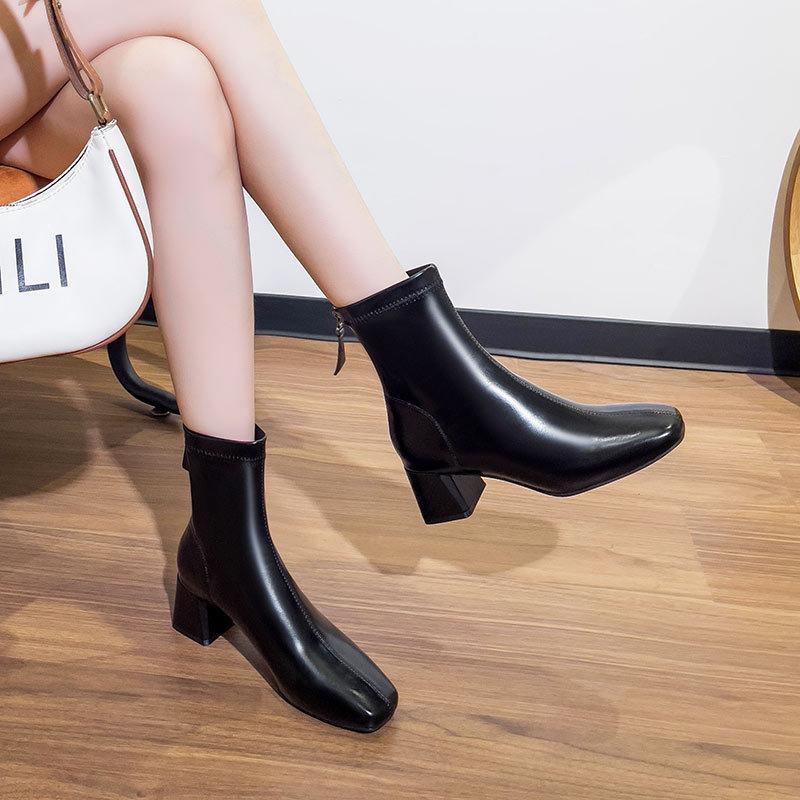 Square head short boots women s thick heel new autumn and winter high heel medium tube women s boots brown thin short boots 39
Square head short boots women s thick heel new autumn and winter high heel medium tube women s boots brown thin short boots 39