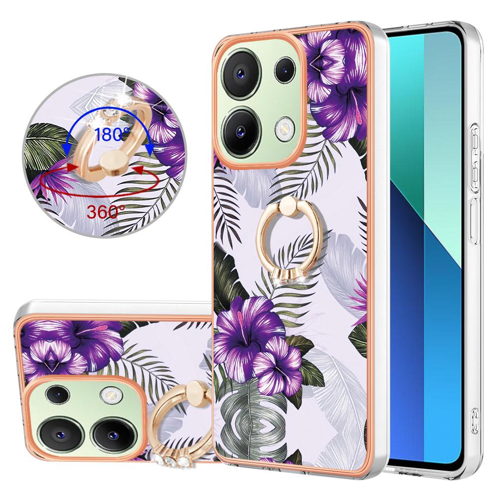 For Xiaomi Redmi Note 13 4G Case with Ring Kickstand IMD Marble Pattern TPU Back Cover Purple Flowers
For Xiaomi Redmi Note 13 4G Case with Ring Kickstand IMD Marble Pattern TPU Back Cover Purple Flowers