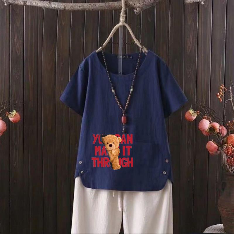 Женская мода с принтом медвежьих букв, летняя повседневная свободная футболка с коротким рукавом, летняя блузка, топы 4XL темно-синий
Женская мода с принтом медвежьих букв, летняя повседневная свободная футболка с коротким рукавом, летняя блузка, топы 4XL темно-синий
