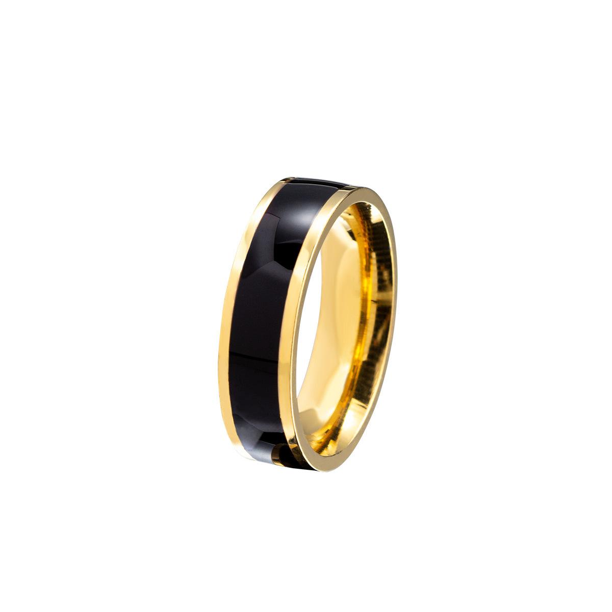 Fashion 6/8mm Men Women Black Drip Oil Rings Golden Stripe Wedding Infinite Ring Titanium Steel Big Size Engagement Gift 8
Fashion 6/8mm Men Women Black Drip Oil Rings Golden Stripe Wedding Infinite Ring Titanium Steel Big Size Engagement Gift 8