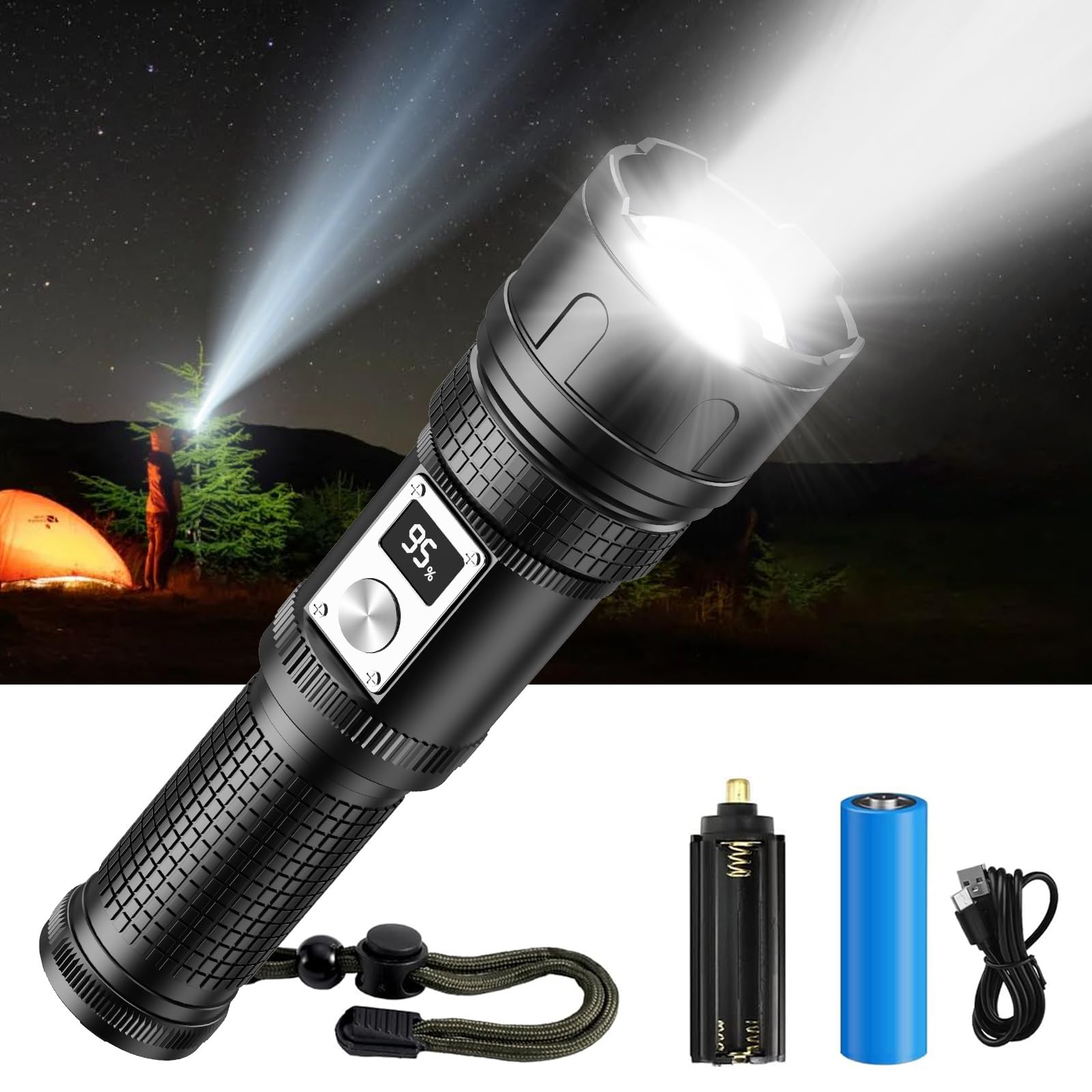 Яркость ЖК-экрана Оставшийся цифровой OTVEE LED Handy Zoom 5 режимов работы батареи IPX6 Power Disaster Night Горная эвакуация Контрмеры [Высокий
Яркость ЖК-экрана Оставшийся цифровой OTVEE LED Handy Zoom 5 режимов работы батареи IPX6 Power Disaster Night Горная эвакуация Контрмеры [Высокий