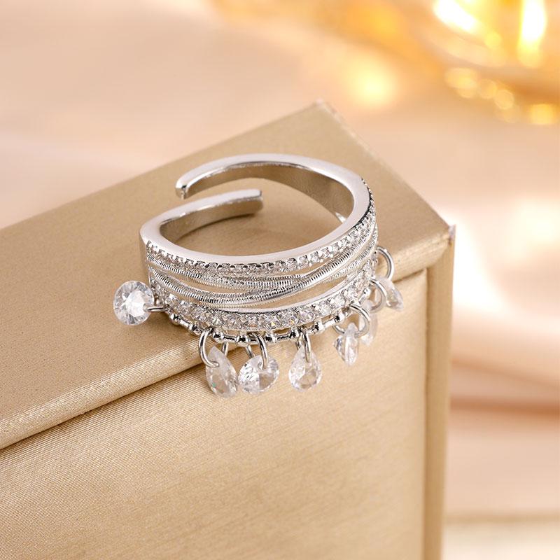 ZAKOL Fashion Multi Layers Water Drop Zircon Tassel Statement Rings For Women Exquisite Adjustable Open Ring Gift resizable
ZAKOL Fashion Multi Layers Water Drop Zircon Tassel Statement Rings For Women Exquisite Adjustable Open Ring Gift resizable