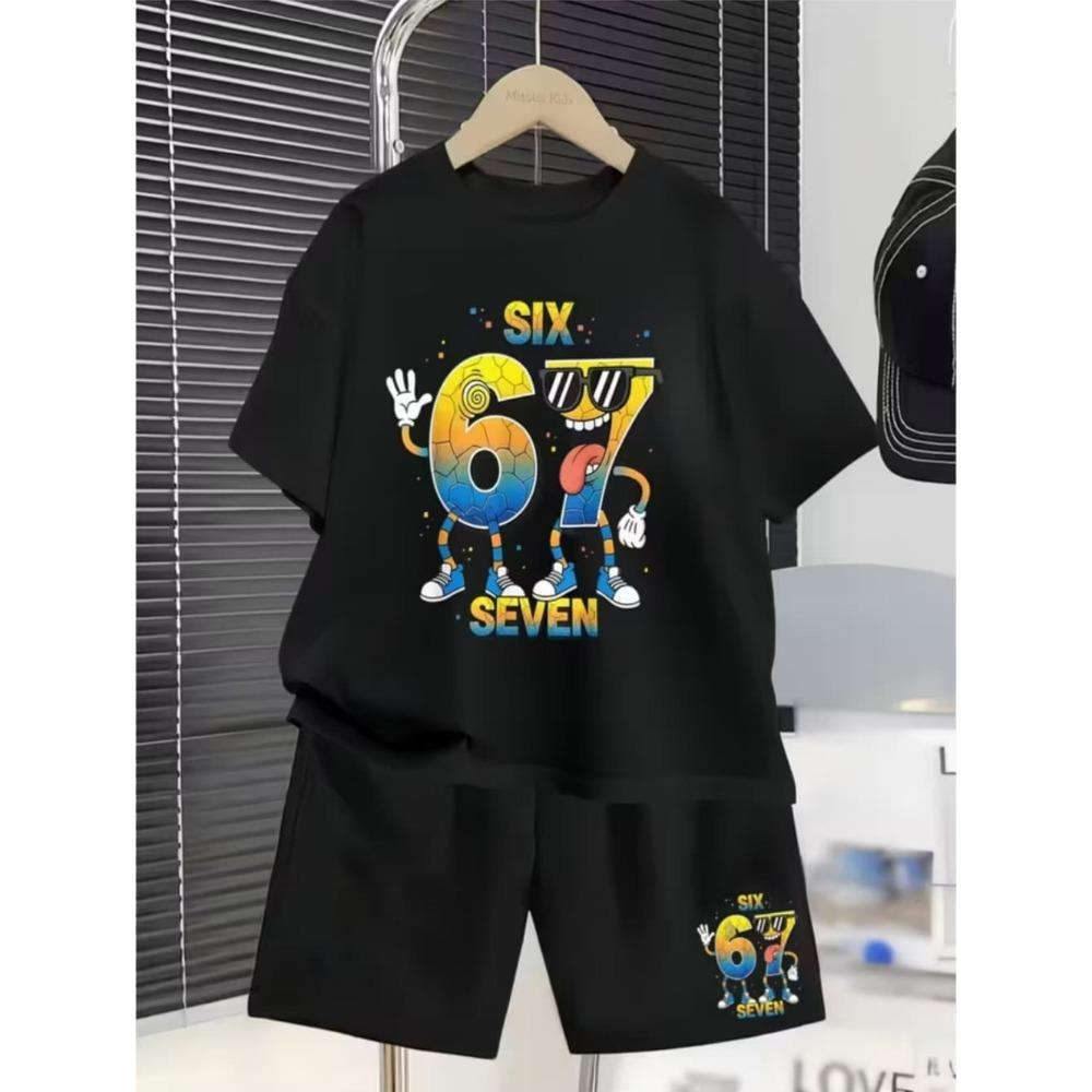 67 Number Funny Printed Kids T-shirt and Shorts 2 Piece Set Summer Home Outdoor Casual Outfit for Boy and Girl s T-shirt Set 5-6Y
67 Number Funny Printed Kids T-shirt and Shorts 2 Piece Set Summer Home Outdoor Casual Outfit for Boy and Girl s T-shirt Set 5-6Y