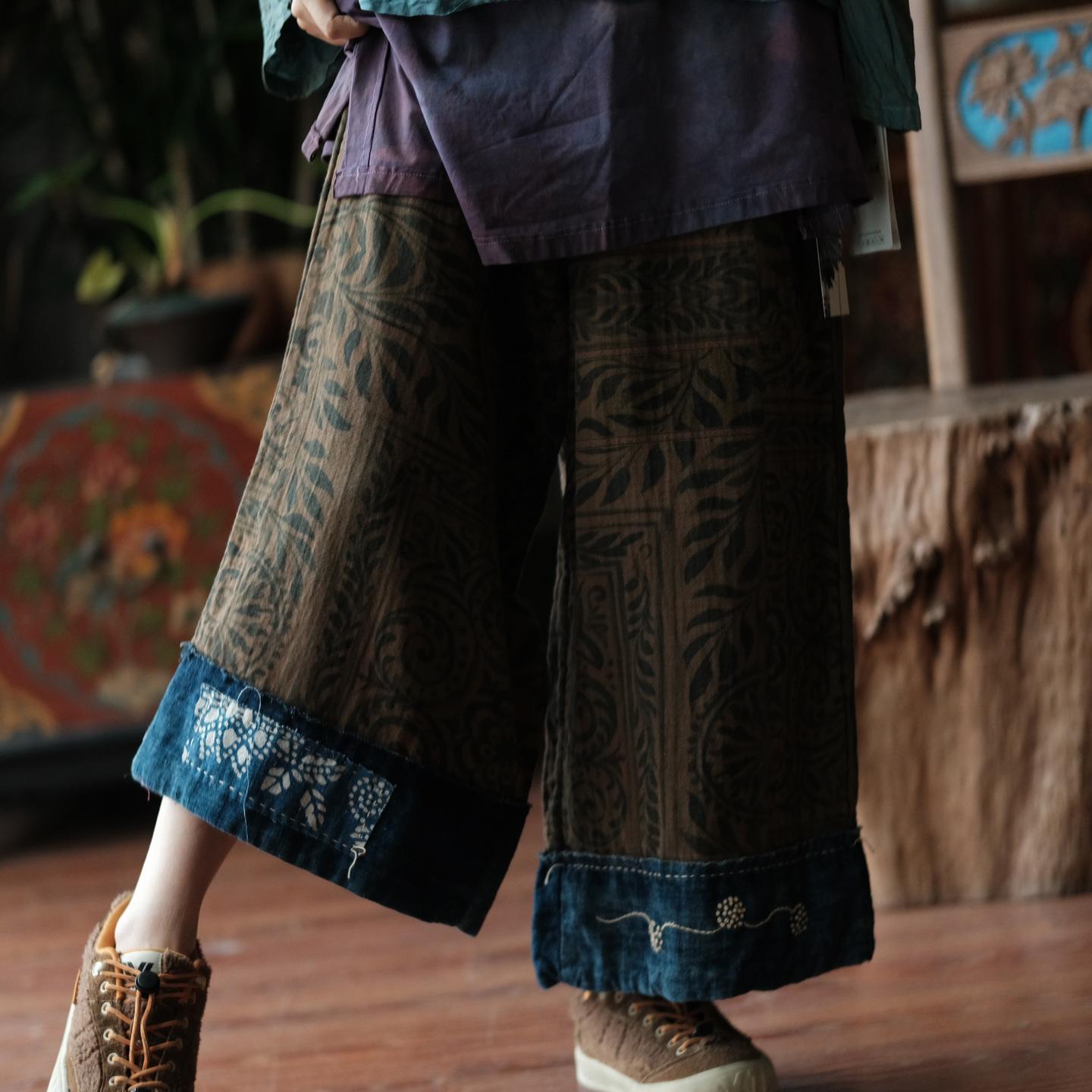 Johnature Women Vintage Print Floral Pants Spring Chinese Style Elastic Waist Patchwork Loose Wide Leg Pants One Size
Johnature Women Vintage Print Floral Pants Spring Chinese Style Elastic Waist Patchwork Loose Wide Leg Pants One Size