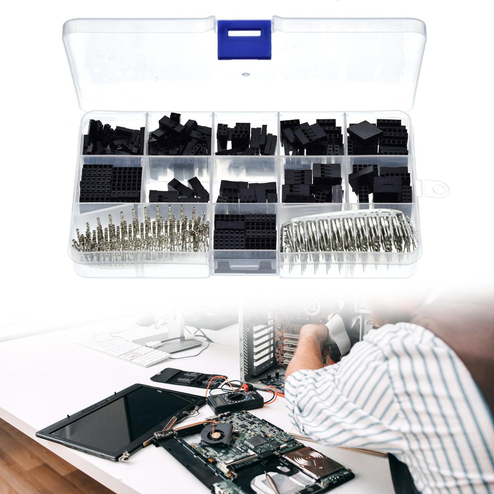 620Pcs Male Female Crimping Pins Adaptor Connectors Kits 2.54mm Jumper Wire Pin Header Housing Kits Easy to Use
620Pcs Male Female Crimping Pins Adaptor Connectors Kits 2.54mm Jumper Wire Pin Header Housing Kits Easy to Use