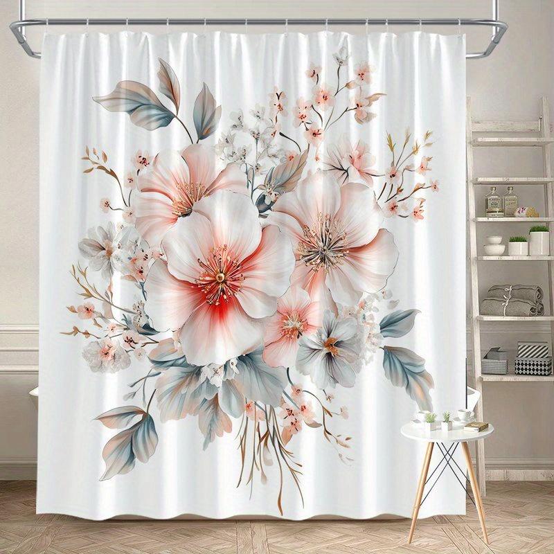 1Pc Elegant Pink Peach Hibiscus Shower Curtain - Polyester Fabric, Machine Washable, Suitable For Bathroom Decoration W60H190(CM)-1 Pcs
1Pc Elegant Pink Peach Hibiscus Shower Curtain - Polyester Fabric, Machine Washable, Suitable For Bathroom Decoration W60H190(CM)-1 Pcs