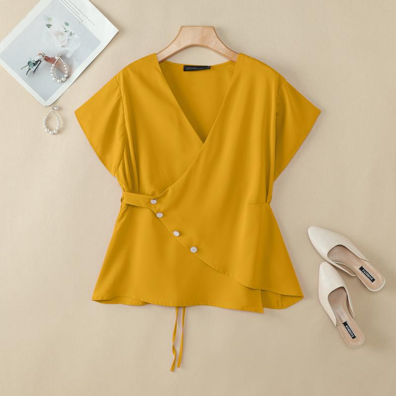 ZANZEA Женская повседневная летняя блузка с коротким рукавом и V-образным вырезом 2XL жёлтый
ZANZEA Женская повседневная летняя блузка с коротким рукавом и V-образным вырезом 2XL жёлтый