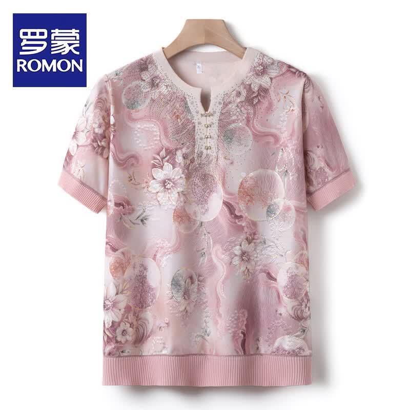 ROMON Women s Floral Print Short Sleeve Knit Top 5XL
ROMON Women s Floral Print Short Sleeve Knit Top 5XL