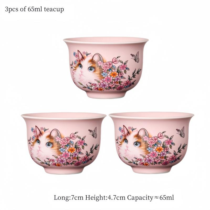 3pcs 65ml Pink Ru Yao Persian Cat Chinese Tea Cup Ru Kiln Ceramic Opening Beautiful Teacup Flowers Teaware Tea Ceremony 200ml
3pcs 65ml Pink Ru Yao Persian Cat Chinese Tea Cup Ru Kiln Ceramic Opening Beautiful Teacup Flowers Teaware Tea Ceremony 200ml