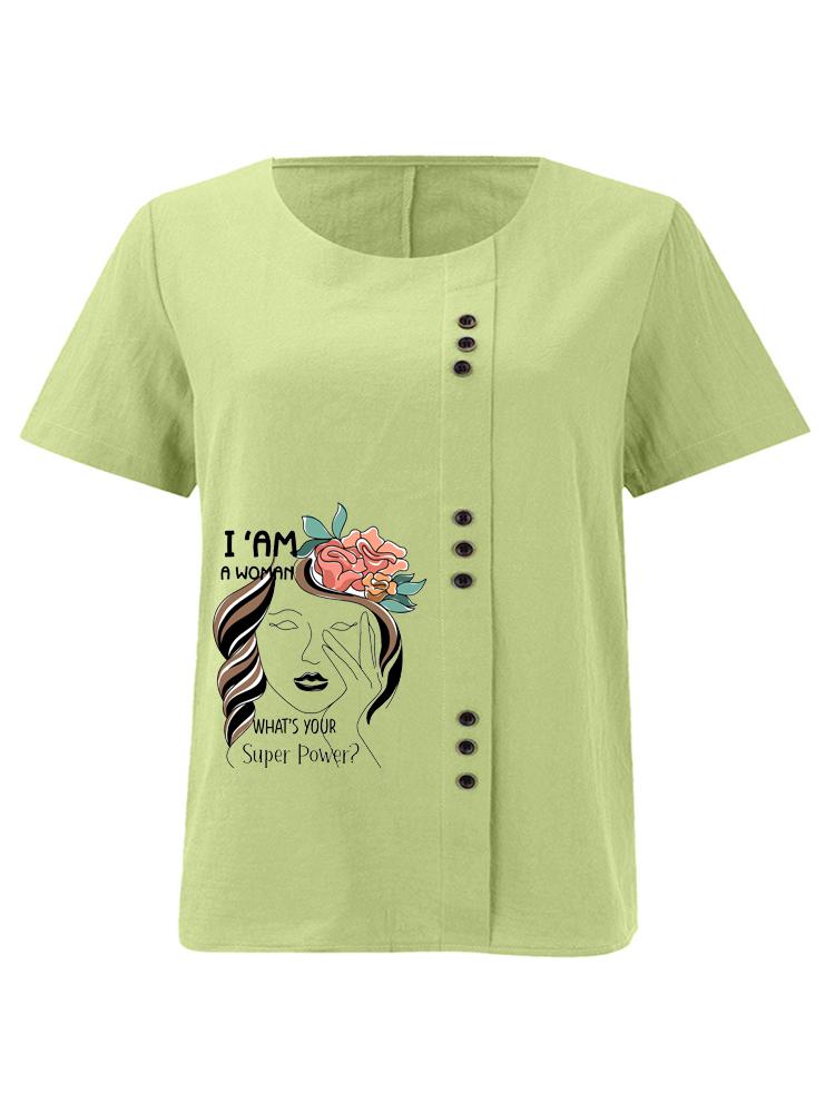 Women s Fashion Ladies Pattern Print Shot Sleeve T-shirt Loose Cotton Shirt Casual Loose Summer Blouse Tops Plus Size 5XL зелений
Women s Fashion Ladies Pattern Print Shot Sleeve T-shirt Loose Cotton Shirt Casual Loose Summer Blouse Tops Plus Size 5XL зелений