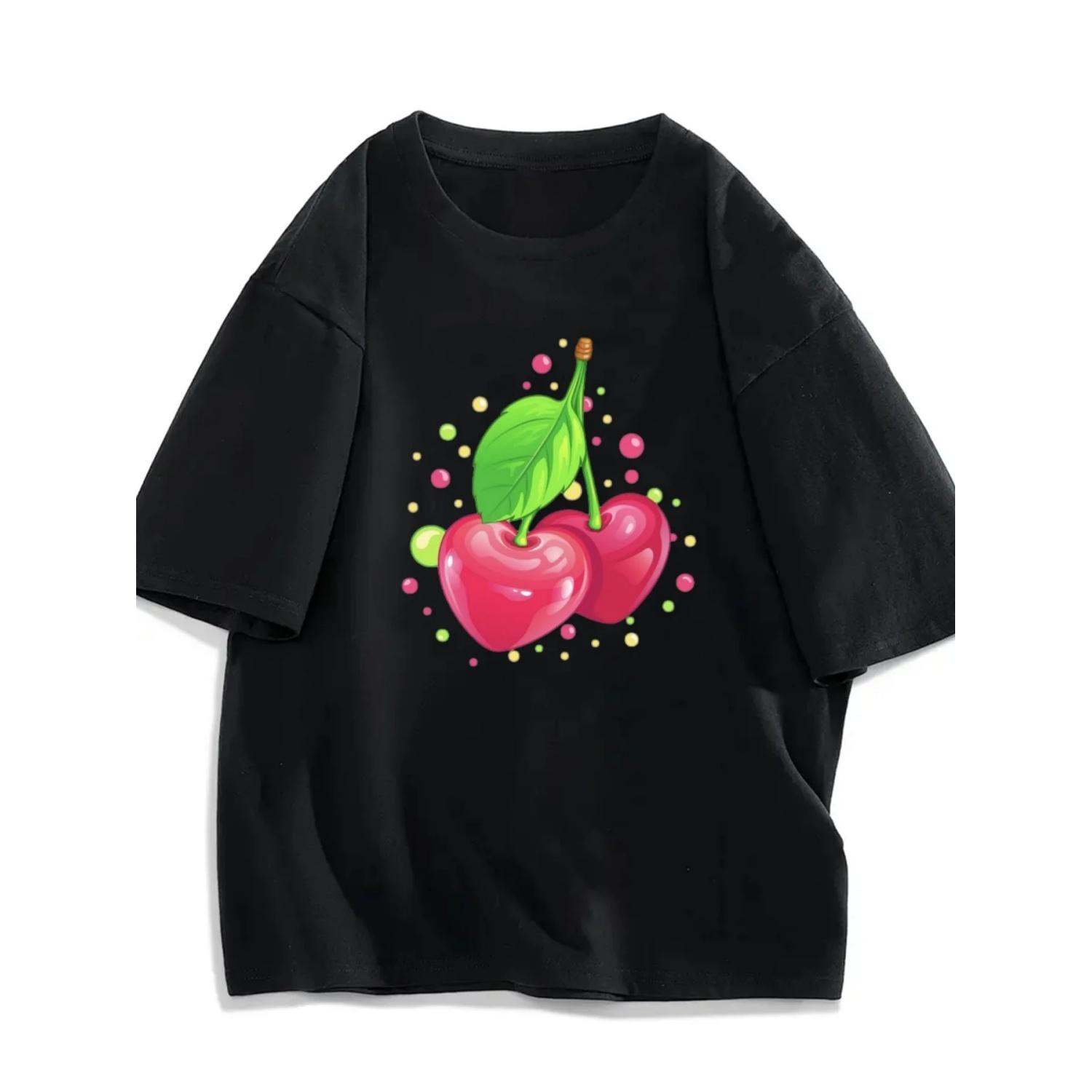 Love heart cherry print T-shirt casual and versatile style meets the needs of daily and outing wear in summer XXXXXL чорний
Love heart cherry print T-shirt casual and versatile style meets the needs of daily and outing wear in summer XXXXXL чорний