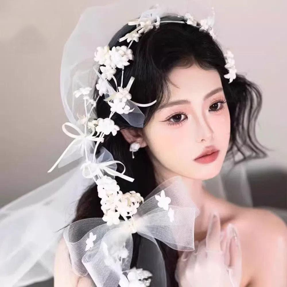 Bow Bridal Headwear Sweet Wedding Headband Elegant Bride Tassel Headdress Hair Accessories білий
Bow Bridal Headwear Sweet Wedding Headband Elegant Bride Tassel Headdress Hair Accessories білий