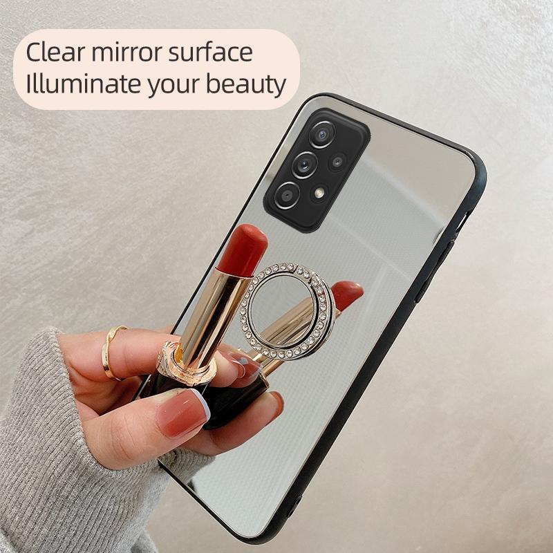 For Samsung Galaxy A33 5G Mirror Design Wear-resistant Protective Cover TPU+PC Hybrid Phone Shell Case with Metal Sheet Ring Kickstand Silver
For Samsung Galaxy A33 5G Mirror Design Wear-resistant Protective Cover TPU+PC Hybrid Phone Shell Case with Metal Sheet Ring Kickstand Silver