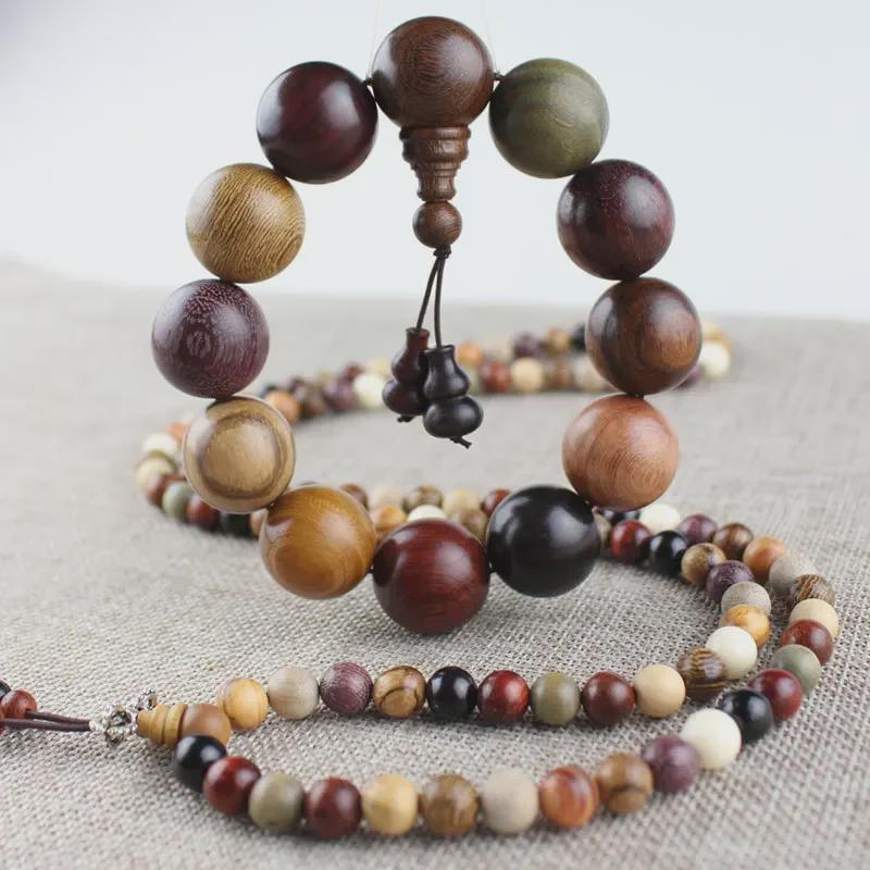 Colorful Wooden Buddhist Beads Bracelet: Sandalwood, Chicken Wing, Rosewood, Thuja, Ebony
Colorful Wooden Buddhist Beads Bracelet: Sandalwood, Chicken Wing, Rosewood, Thuja, Ebony