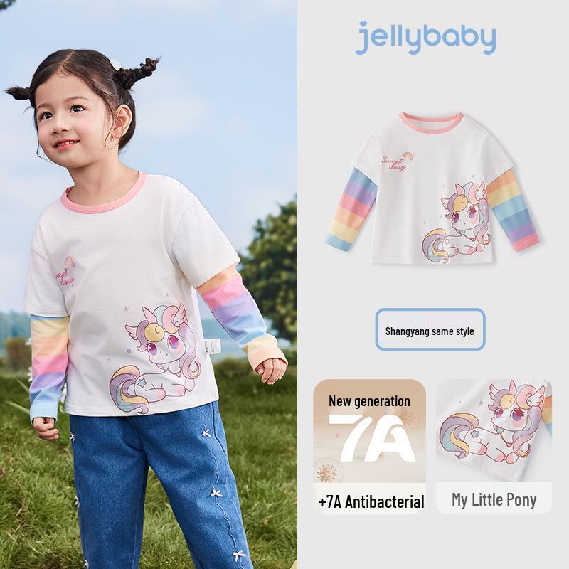 Girls Long-Sleeve Rainbow Cartoon T-Shirt, 6-12M, Fake Two-Piece, Autumn Collection 90 cm
Girls Long-Sleeve Rainbow Cartoon T-Shirt, 6-12M, Fake Two-Piece, Autumn Collection 90 cm