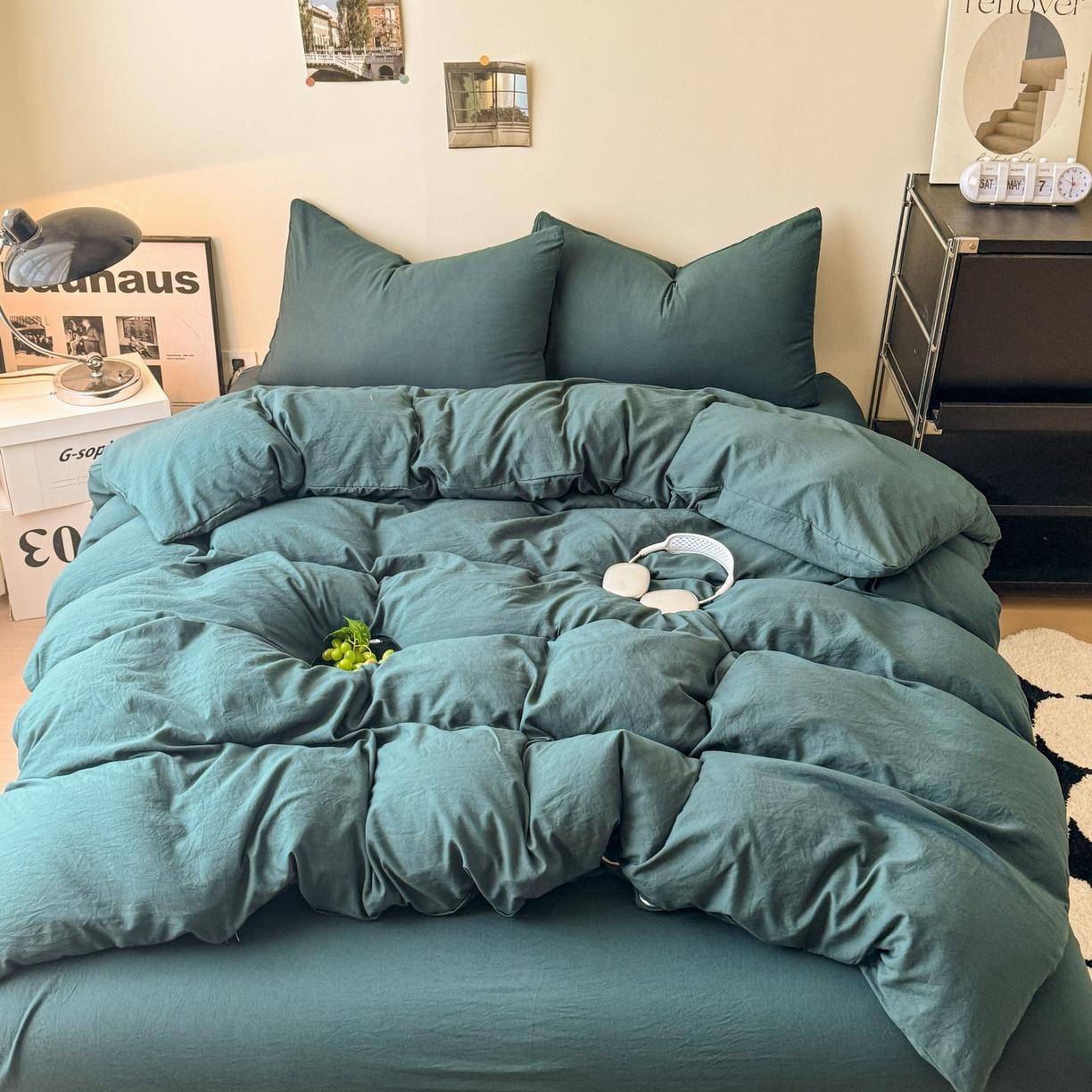 new solid color washed cotton four-piece set Shuangpin student dormitory single bedding three-piece set 0.9m sheet 3pcs ліс зелений колір
new solid color washed cotton four-piece set Shuangpin student dormitory single bedding three-piece set 0.9m sheet 3pcs ліс зелений колір