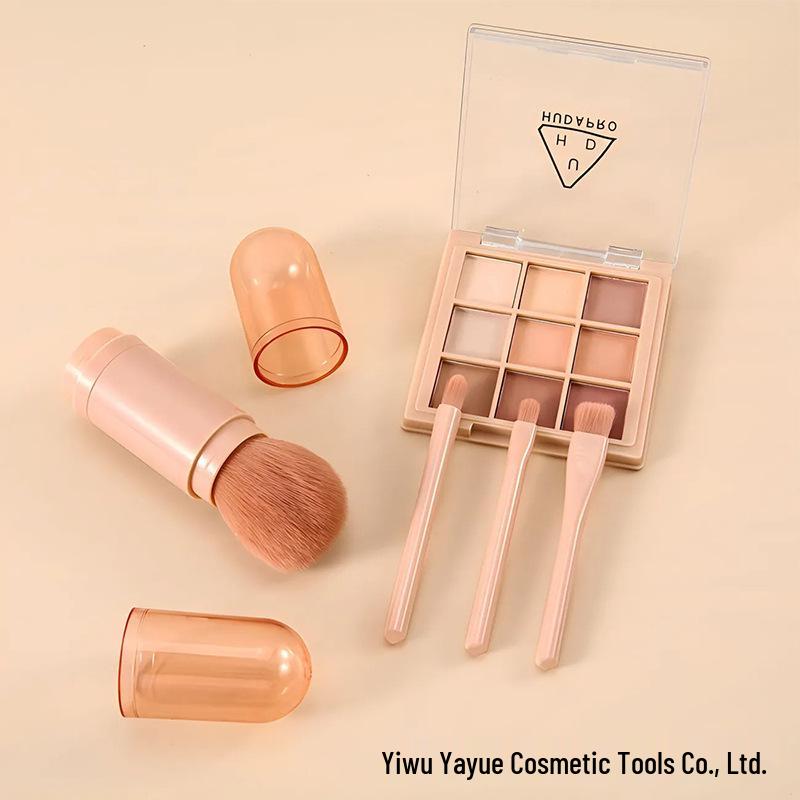 Upgraded Compact 4-in-1 Portable Makeup Brush Set: Retractable Powder & Blush Brush.
Upgraded Compact 4-in-1 Portable Makeup Brush Set: Retractable Powder & Blush Brush.