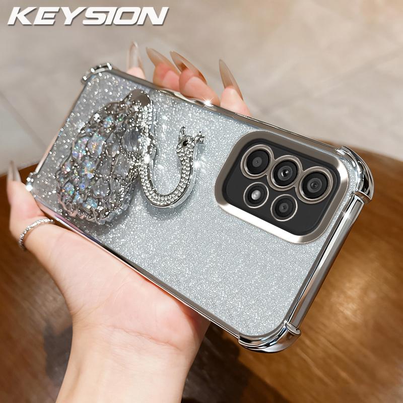 KEYSION Shockproof Plating TPU Phone Case for Samsung A73 A53 5G A33 A23 Glitter Jewelled Swan Kickstand Back Cover for Galaxy A13 4G for Samsung A13 4G срібний
KEYSION Shockproof Plating TPU Phone Case for Samsung A73 A53 5G A33 A23 Glitter Jewelled Swan Kickstand Back Cover for Galaxy A13 4G for Samsung A13 4G срібний
