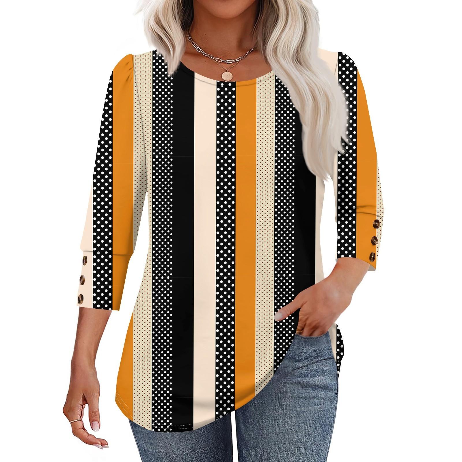 Women s Fashion Casual Color Block Stitched Print Round Neck Seven-sleeve T-shirt Top L помаранчевий
Women s Fashion Casual Color Block Stitched Print Round Neck Seven-sleeve T-shirt Top L помаранчевий