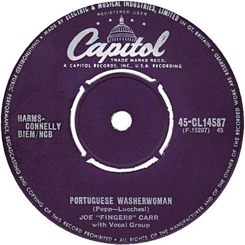 7inch Record JOE FINGERS CARR - Portuguese Washerwoman 45CL14587 CAPITOL 1956 UK Jazz Used
7inch Record JOE FINGERS CARR - Portuguese Washerwoman 45CL14587 CAPITOL 1956 UK Jazz Used