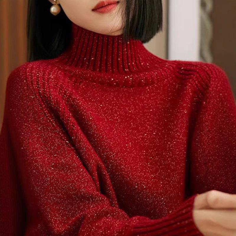 Luxurious Red Sequin Knit Sweater: Semi-High Neck, Long-Sleeved, Warm Wool, Loose Fit for Women - Autumn/Winter 2024. L
Luxurious Red Sequin Knit Sweater: Semi-High Neck, Long-Sleeved, Warm Wool, Loose Fit for Women - Autumn/Winter 2024. L