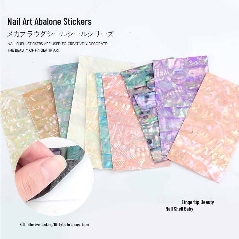 Japanese Shell Nail Art Stickers: Abalone Shell with Adhesive Back, Colorful Patterns for DIY Nail Decoration
Japanese Shell Nail Art Stickers: Abalone Shell with Adhesive Back, Colorful Patterns for DIY Nail Decoration