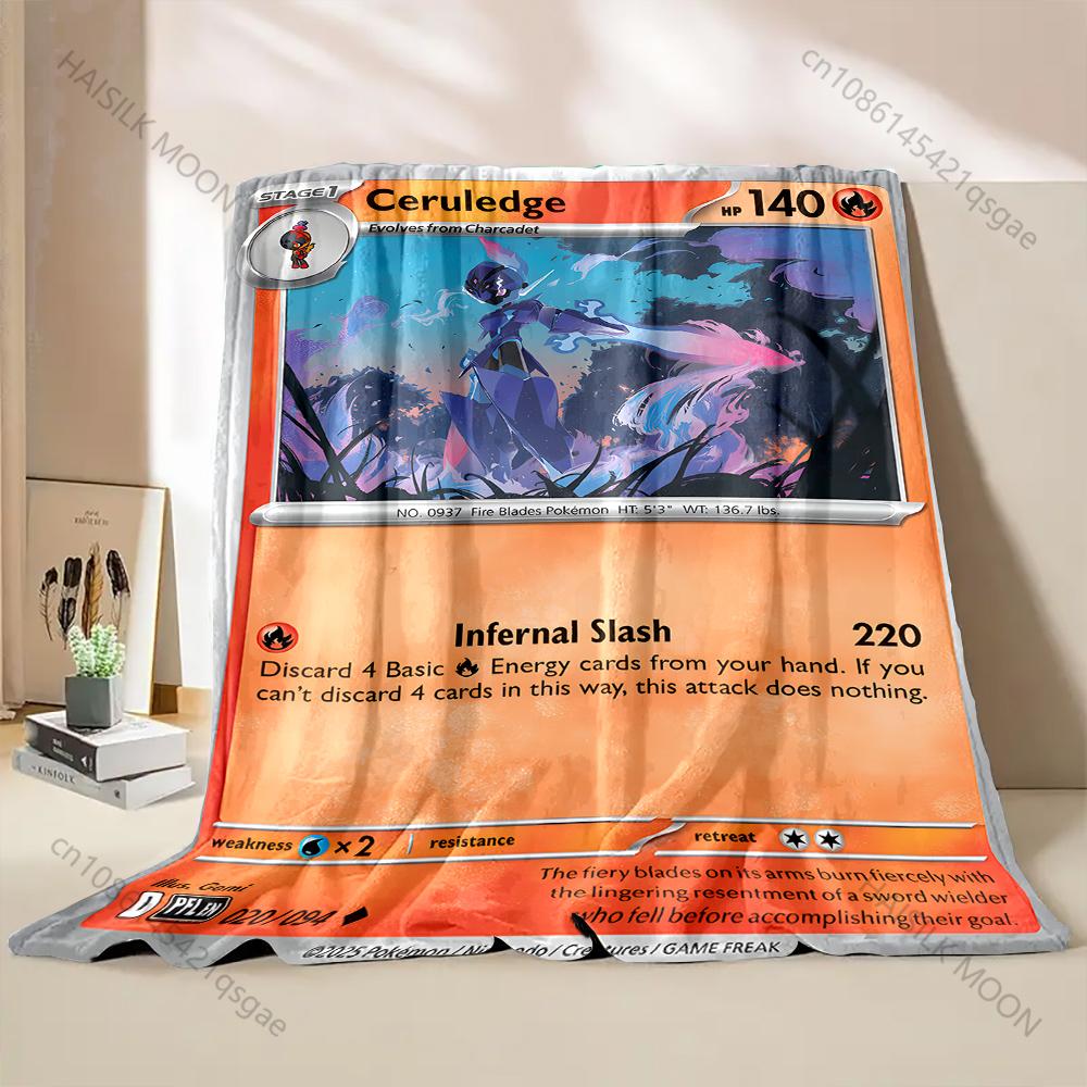 Pokemon Ceruledge Cards Print Blanket Warm Soft Flannel Material Suitable for All Seasons Deluxe Gifts for Adults and Children 75x90cm
Pokemon Ceruledge Cards Print Blanket Warm Soft Flannel Material Suitable for All Seasons Deluxe Gifts for Adults and Children 75x90cm