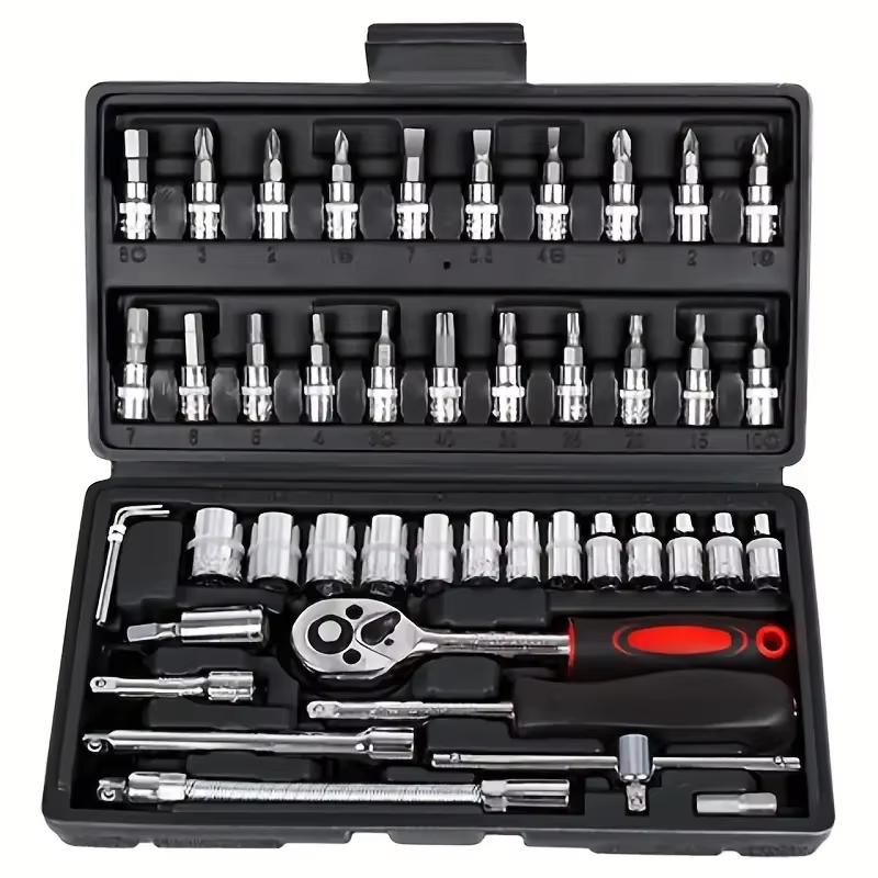 46Pcs Portable DIY Repair Tool Kit Essential Manual Car Bike Maintenance Set For Quick Fixe Compact Durable Carrying Case
46Pcs Portable DIY Repair Tool Kit Essential Manual Car Bike Maintenance Set For Quick Fixe Compact Durable Carrying Case