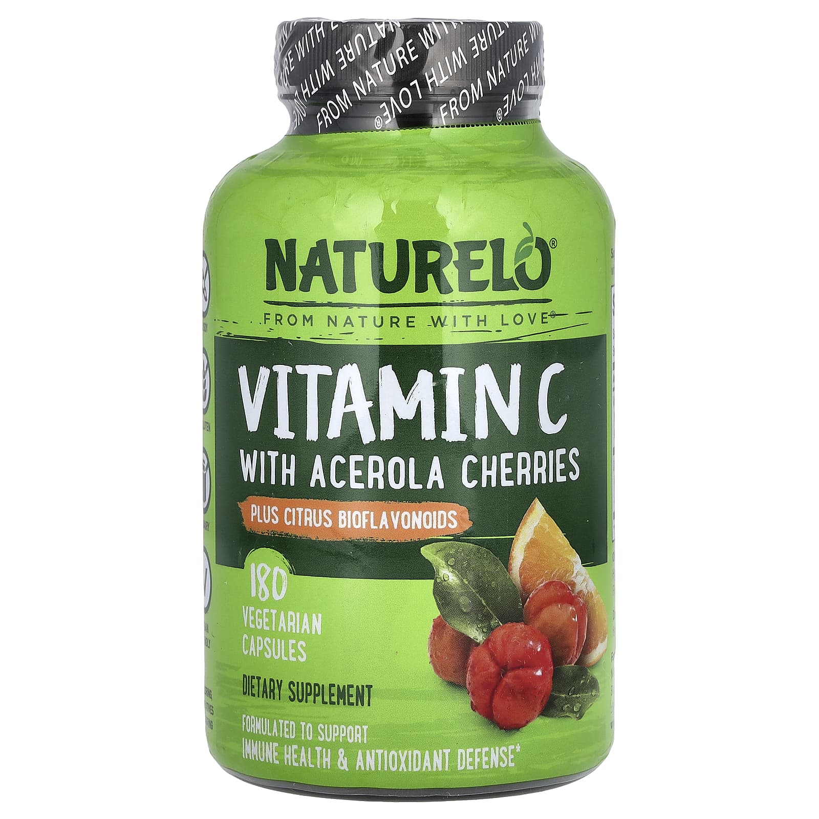 NATURELO, вітамін С, що містить вишня ацерола, містить цитрусові біофлавоноїди, 180 рослинних капсул
NATURELO, вітамін С, що містить вишня ацерола, містить цитрусові біофлавоноїди, 180 рослинних капсул