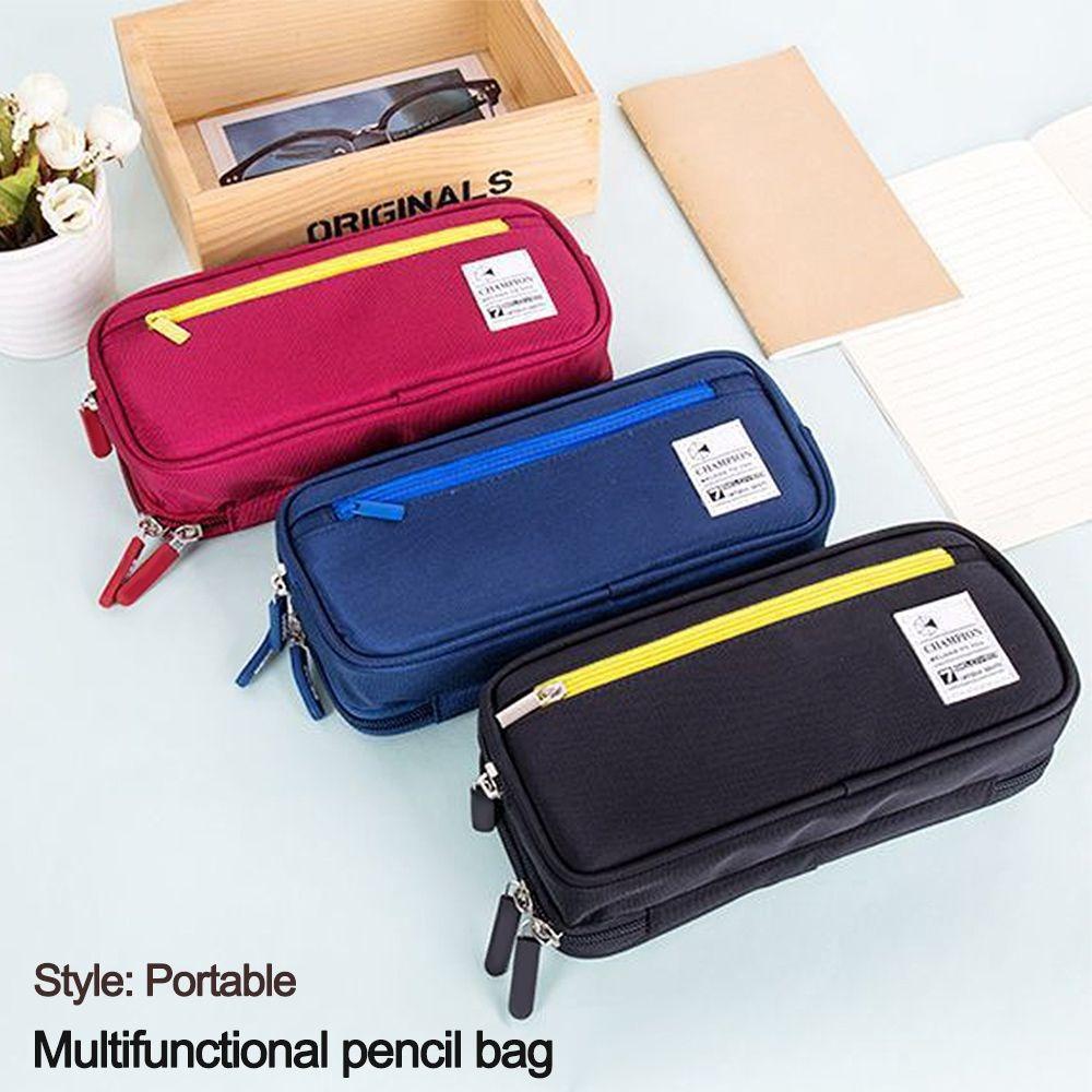 Double-layer Zipper Pencil Bag Solid Color Stationery Case Cosmetic Pouch Student School Supplies
Double-layer Zipper Pencil Bag Solid Color Stationery Case Cosmetic Pouch Student School Supplies