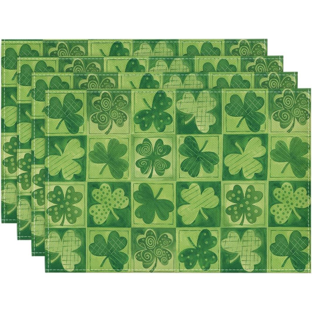 4/6pcs Buffalo Plaid Shamrock St. Patrick S Day Placemats, 12X18 Inch Seasonal Spring Table Mats for Party Kitchen Dining Decora 30x45cm-4PC
4/6pcs Buffalo Plaid Shamrock St. Patrick S Day Placemats, 12X18 Inch Seasonal Spring Table Mats for Party Kitchen Dining Decora 30x45cm-4PC
