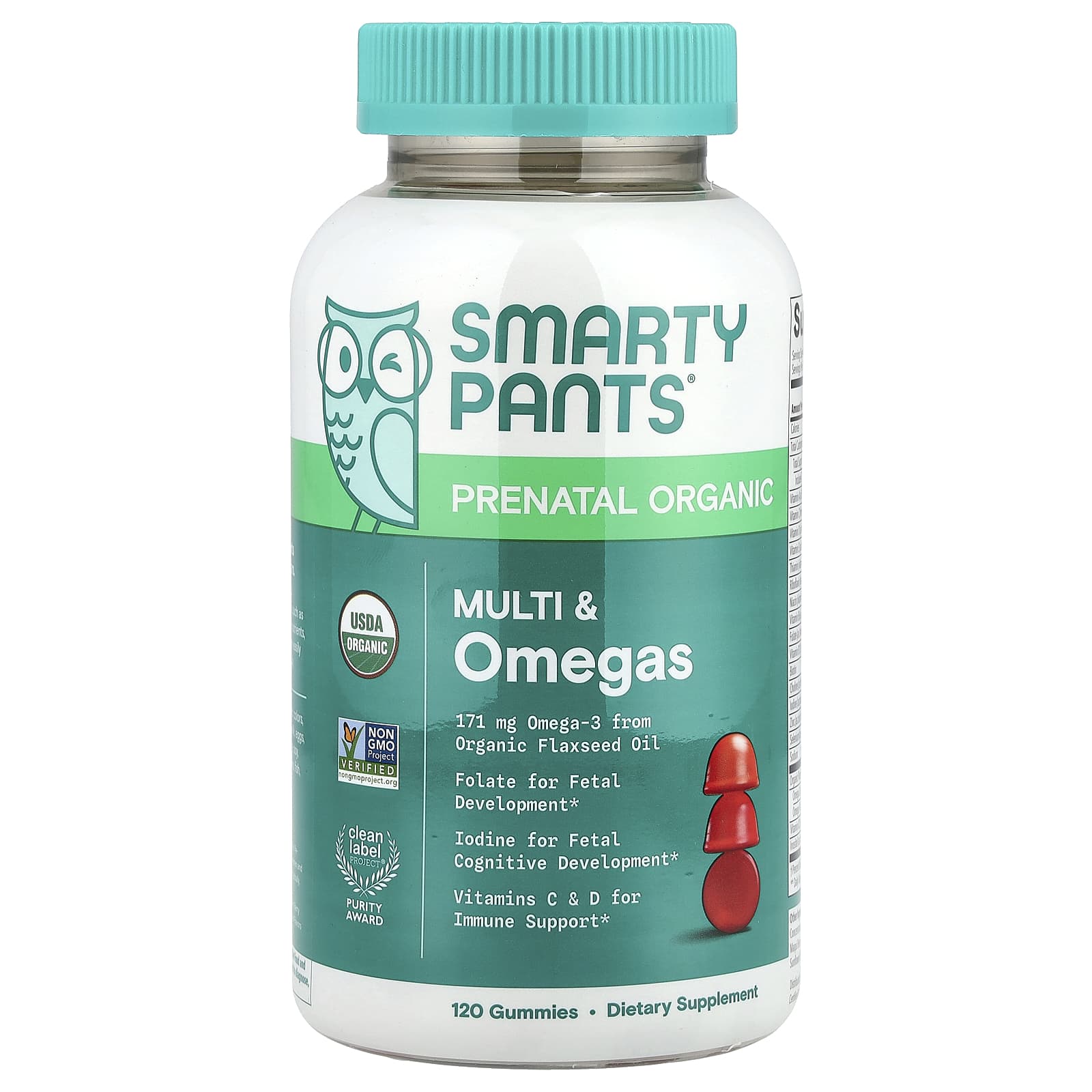 Organic Prenatal Formula, Blueberry and Mixed Berry Flavors, 120 Veggie Gummies
Organic Prenatal Formula, Blueberry and Mixed Berry Flavors, 120 Veggie Gummies