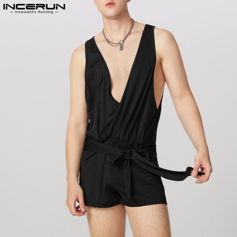 INCERUN Mens Deep V Neck Sleeveless Front Belt Short Romper Jumpsuits Home Wear 4XL вина червоного кольору
INCERUN Mens Deep V Neck Sleeveless Front Belt Short Romper Jumpsuits Home Wear 4XL вина червоного кольору