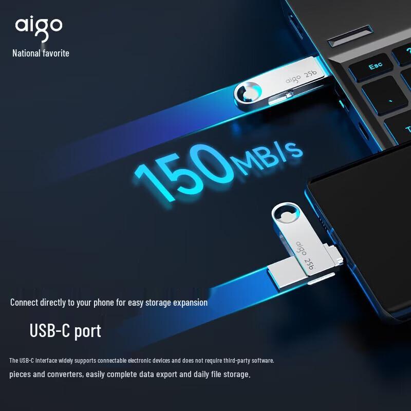 aigo U322 Dual Interface USB 3.2 Type-C OTG Flash Drive
aigo U322 Dual Interface USB 3.2 Type-C OTG Flash Drive