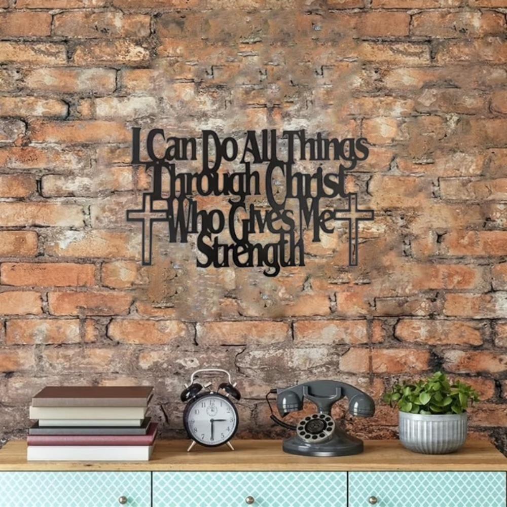 15.75 Inch Metal Wall Art Cross I Can Do All Things Through Christ Iron Painting Faith Based Inspirational Cutout Design Home Decor
15.75 Inch Metal Wall Art Cross I Can Do All Things Through Christ Iron Painting Faith Based Inspirational Cutout Design Home Decor