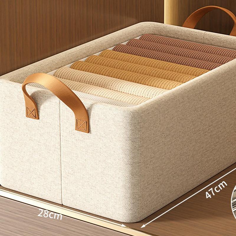 Домашний ящик для хранения со стальным каркасом, складной ящик, бытовой шкаф для хранения одежды, большая вместимость, ящик для хранения брюк бежевый