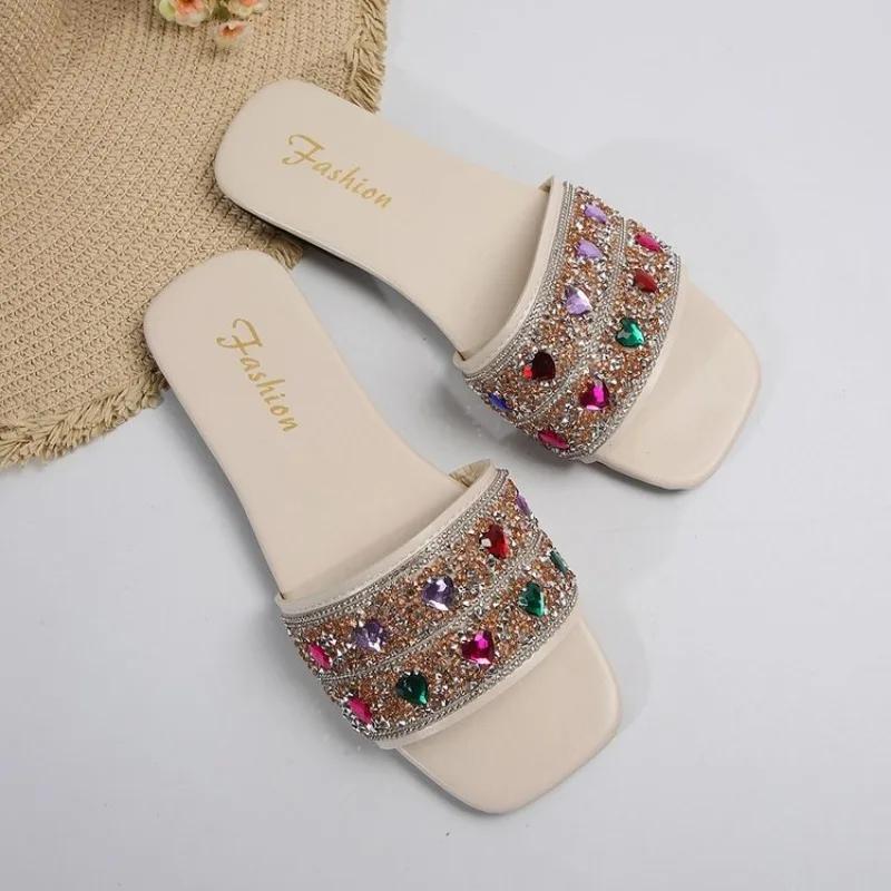 2024 Высококачественная женская обувь Летние женские тапочки с квадратным носком Разноцветные блестящие алмазные открытые носки Тапочки на низком каблуке 43 бежевый
2024 Высококачественная женская обувь Летние женские тапочки с квадратным носком Разноцветные блестящие алмазные открытые носки Тапочки на низком каблуке 43 бежевый