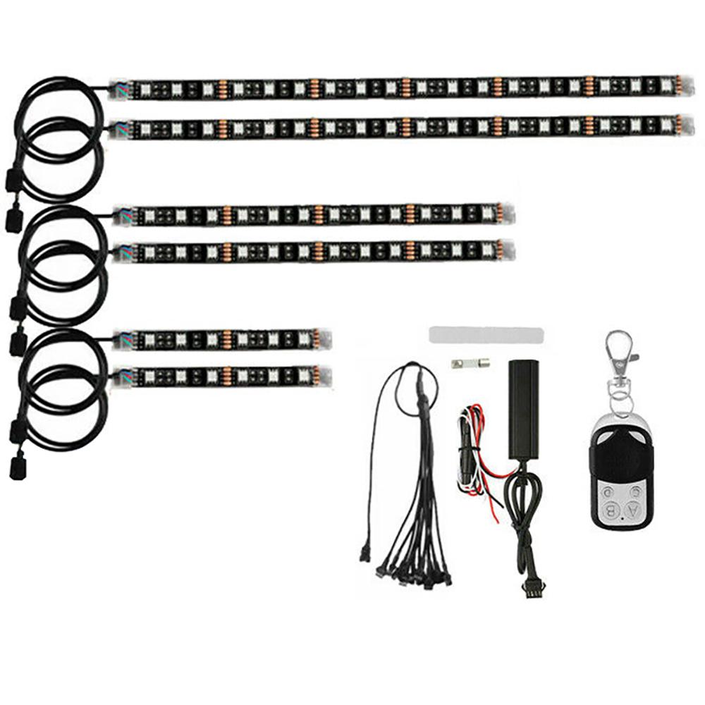 Motorcycle RGB LED Light Kit Strip Multi-color Accent illuminated neon light ground effect grand light For most 12V vehicle 6PCS 72LED
Motorcycle RGB LED Light Kit Strip Multi-color Accent illuminated neon light ground effect grand light For most 12V vehicle 6PCS 72LED