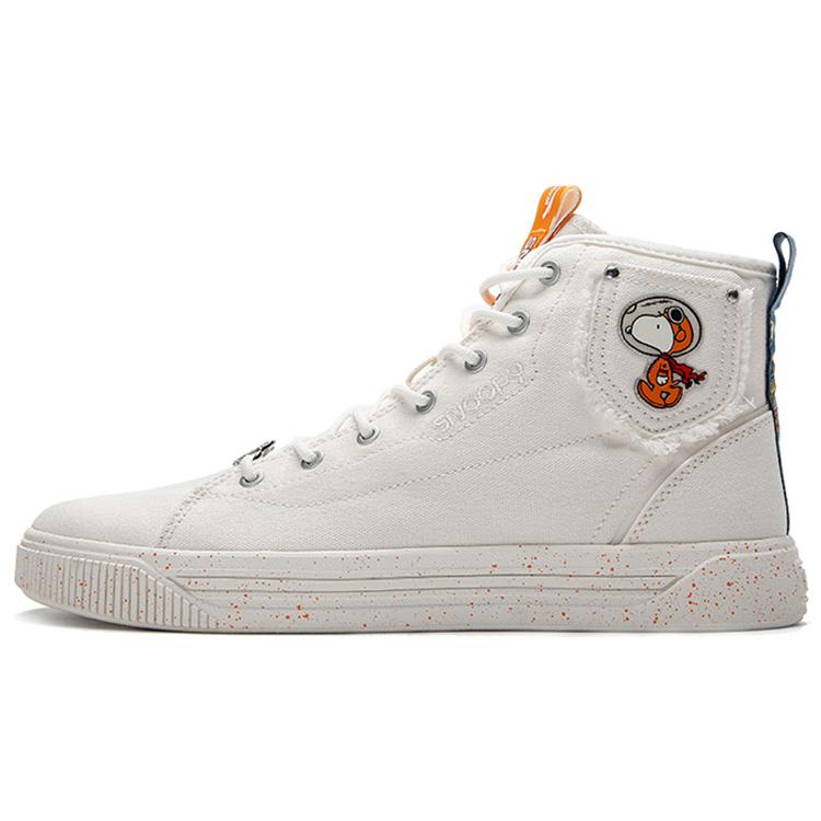 SNOOPY x Коллекция Anta Life Прочные Дышащие Высокие Кеды для Скейтборда Мужские Молочно-Белые 40